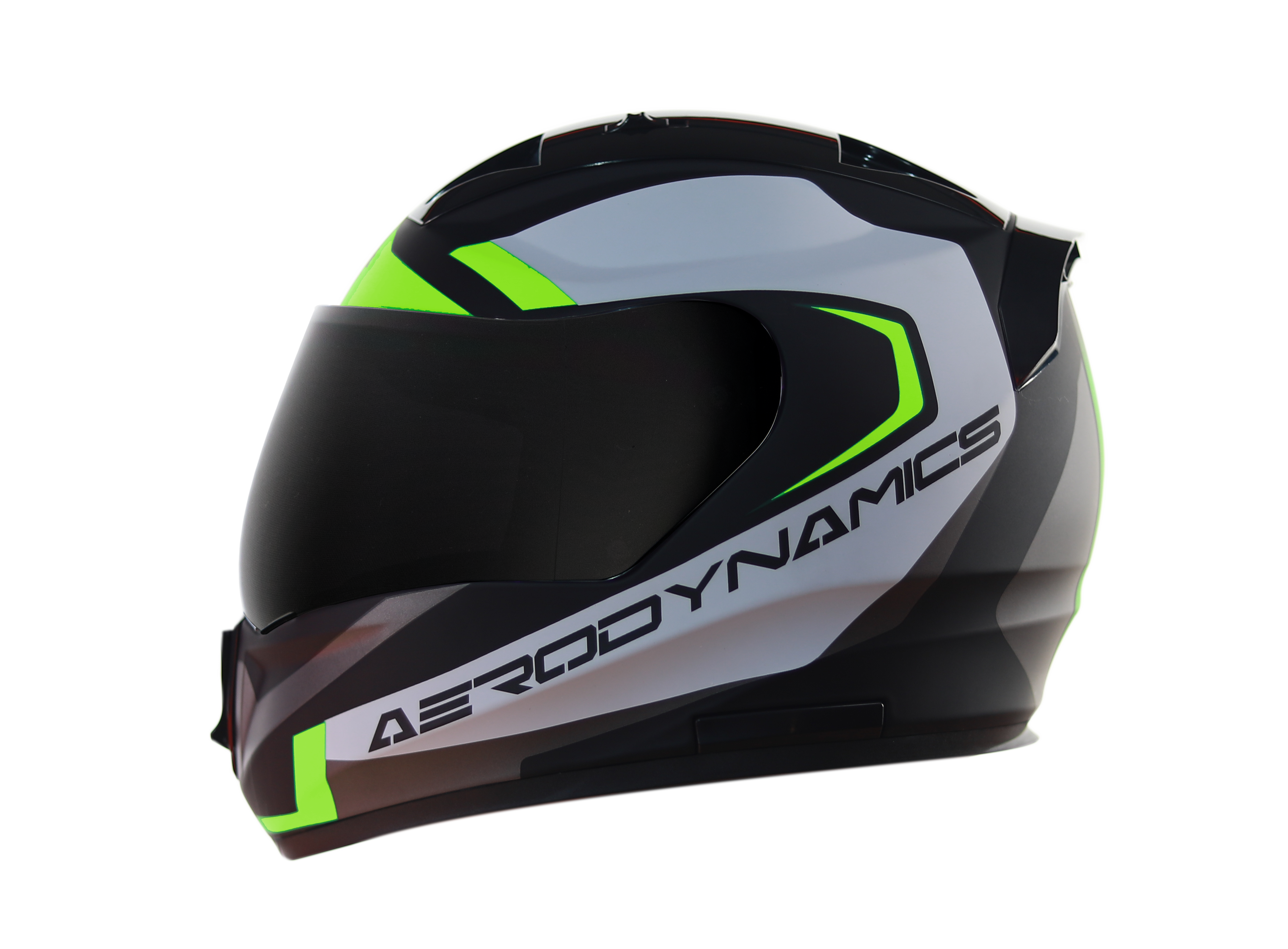 SA-1 Aerodynamics Mat Black With Neon (Fitted With Clear Visor Extra Smoke Visor Free)